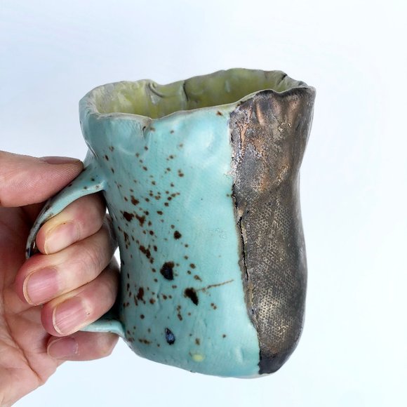 Handmade Ceramic Mug with Abstract Pattern - Picture 1 of 12